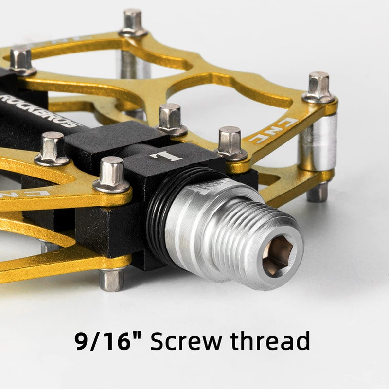 روكبروز دواسات الدراجة الجبلية ROCKBROS دواسات الدراجة الجبلية غير القابلة للانزلاق، دواسات دراجة متينة خفيفة الوزن من سبائك الألومنيوم للدراجات الجبلية والدراجات الترفيهية 9/16 بوصة - Image 3